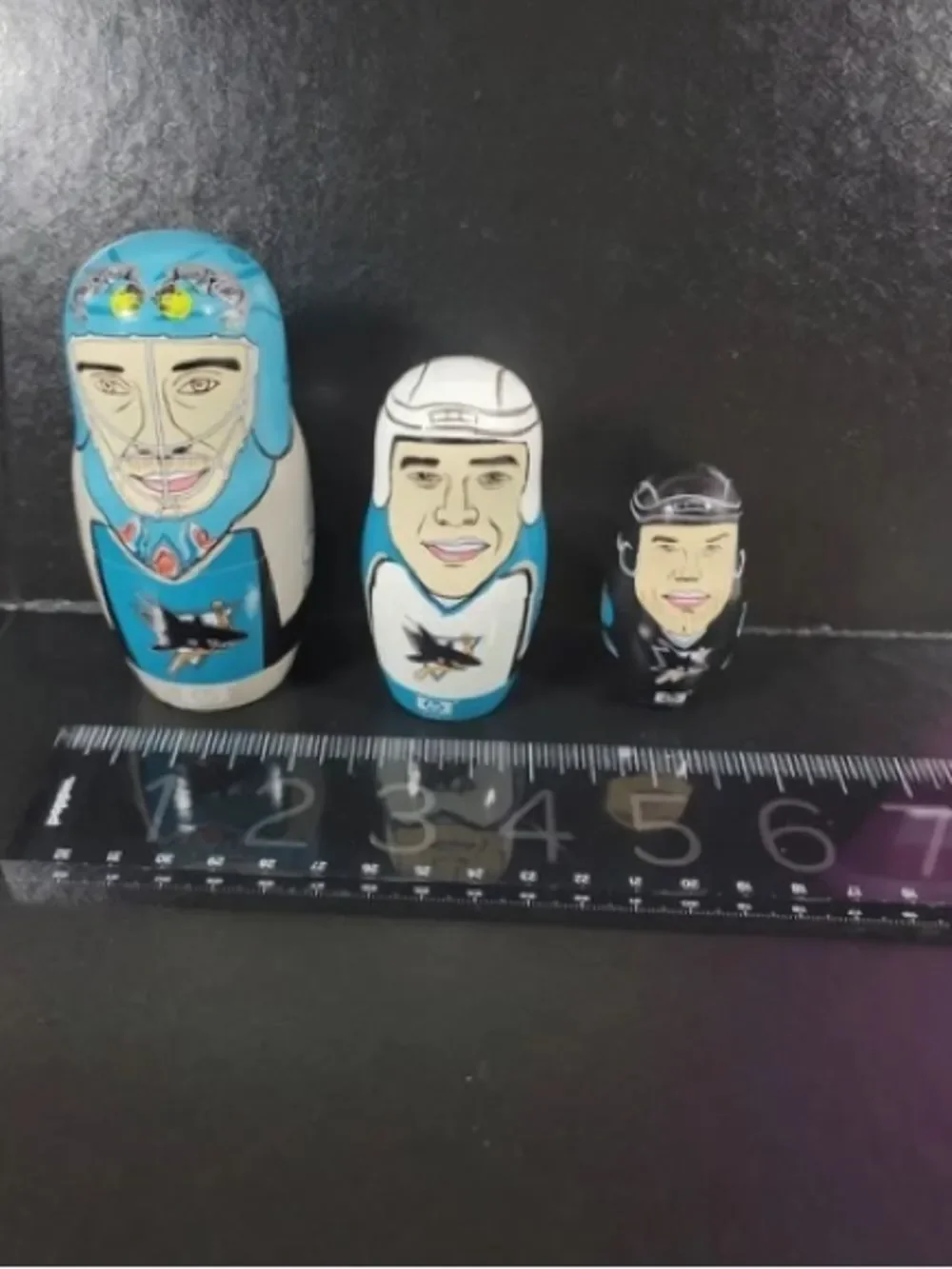 HP Branded Blue and Gray Collectible Nesting Doll